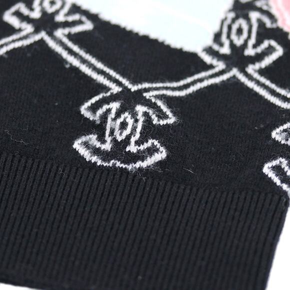 Authentic CHANEL Cashmere Zipper Zip-Up Hoodie Sweater Jacket Black Multicolor - Picture 12 of 13